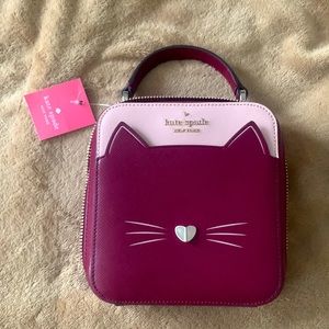 Kate Spade Meow Cat Daisy Pink Crossbody Purse NWT